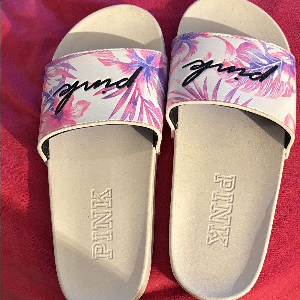 PINK Victoria's Secret Tropical Print Sandals